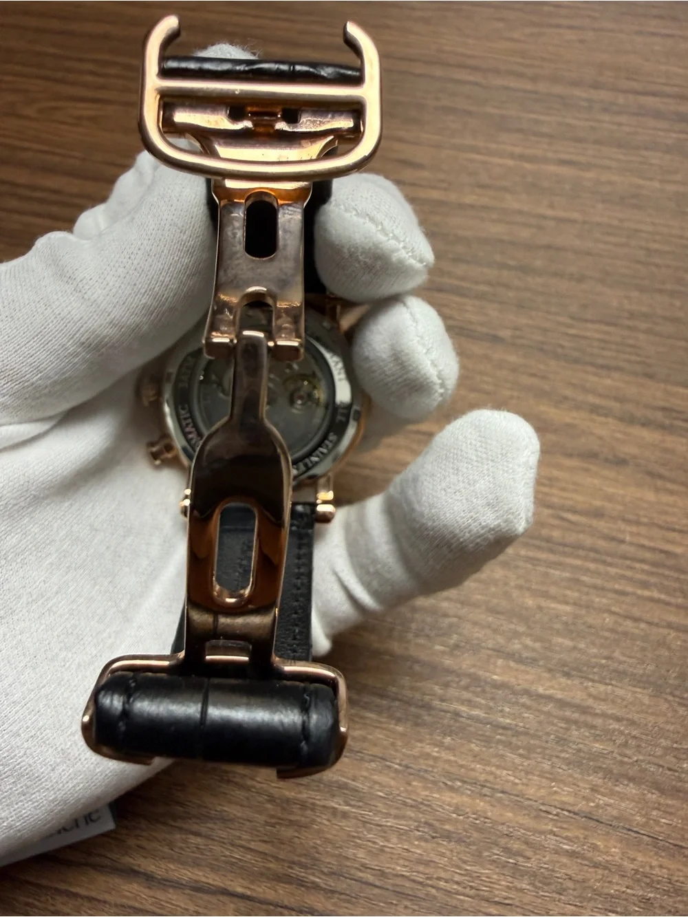 Men's Black Dial Rose Gold Case Automatic Watch